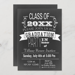 Invitation vintage Chalkboard Graduation Party