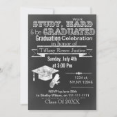 Invitation vintage Chalkboard Graduation Party (Devant)