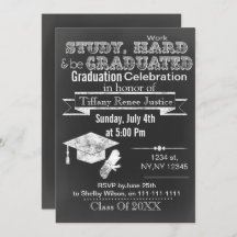 Invitation vintage Chalkboard Graduation Party