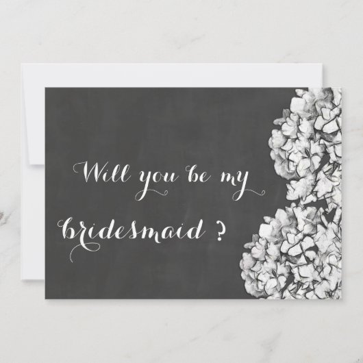 Invitation Vintage Chalkboard Hydrangeas Bridesmaid (Devant)