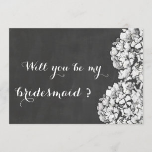 Invitation Vintage Chalkboard Hydrangeas Bridesmaid