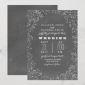 Invitation Vintage Chalkboard Inspiré Baby's Breath Mariage (Devant / Derrière)