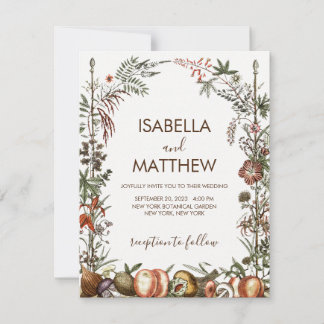 Invitation Vintage champignon fleur sauvage faircore fleuri b