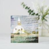 Invitation vintage chapelle de campagne mariage (Debout devant)