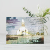 Invitation vintage chapelle de l'église rustique douchette nu (Debout devant)