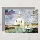 Invitation vintage chapelle de l'église rustique douchette nu (Devant / Derrière)