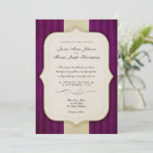 Invitation Vintage Charm Ivory & Eggplant Mariage Invite (Debout devant)