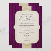 Invitation Vintage Charm Ivory & Eggplant Mariage Invite (Devant / Derrière)