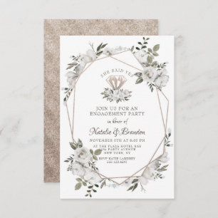 Invitation Vintage Chercher Gem Elle A Dit Oui Partie d'engag