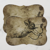 Invitation Vintage Cherub Cupid Love (Devant / Derrière)