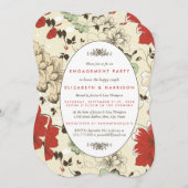 Invitation Vintage Chic Floral (Devant / Derrière)