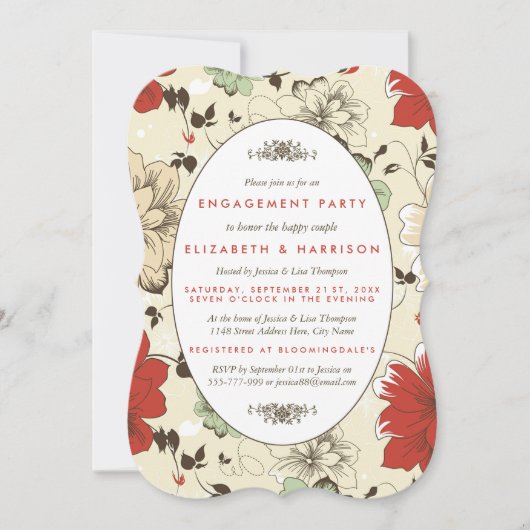 Invitation Vintage Chic Floral (Devant)
