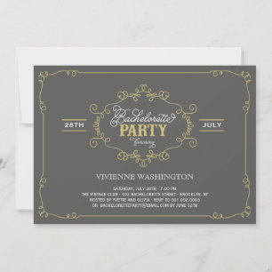 Invitation Vintage Chic Flourish Bachelorette Party Invitatio
