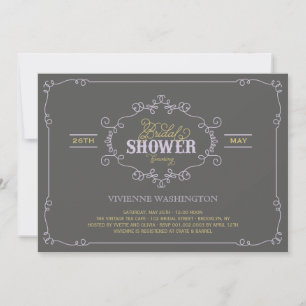 Invitation Vintage Chic Flourve Purple Fête de l'mariée Invit