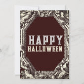 Invitation Vintage Chic Gothique Crâne Halloween Costume Part (Dos)