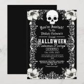 Invitation Vintage Chic Gothique Dark Halloween Costume Party (Devant / Derrière)