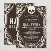 Invitation Vintage Chic Gothique Dark Halloween Costume Party (Devant / Derrière)
