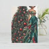 Invitation Vintage Chic Noir Mode (Debout devant)