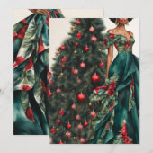 Invitation Vintage Chic Noir Mode (Devant / Derrière)