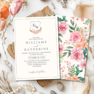 Invitation Vintage Chic Spring Floral Romantic garden wedding