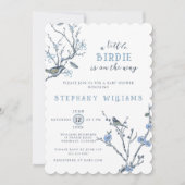 Invitation vintage Chinoiserie Bird Baby shower (Devant)