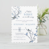 Invitation vintage Chinoiserie Bird Baby shower (Debout devant)