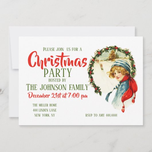 Invitation Vintage Christmas (Devant)