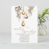 Invitation Vintage Christmas Balls Holiday Open House (Debout devant)