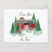 Invitation Vintage Christmas Camper Party (Devant)