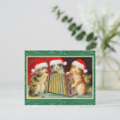 Invitation Vintage Christmas Cats (Debout devant)