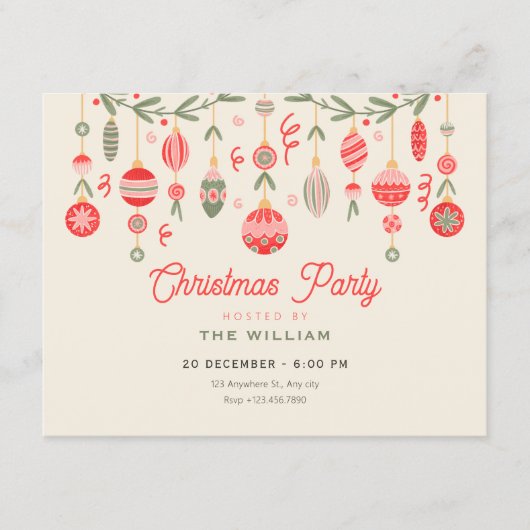 Invitation Vintage christmas ornament (Devant)
