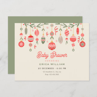 Invitation Vintage christmas ornament baby shower
