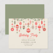 Invitation Vintage christmas ornament birthday  (Devant / Derrière)