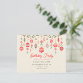 Invitation Vintage christmas ornament birthday  (Debout devant)