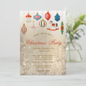 Invitation Vintage Christmas Ornaments Gold Company  (Debout devant)