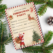 Invitation Vintage Christmas Party Invitation, Fête de Vacanc