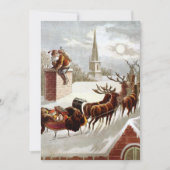 Invitation Vintage Christmas, Saint Nicholas on the Rooftop (Devant)