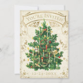 Invitation Vintage Christmas Tree (Devant)