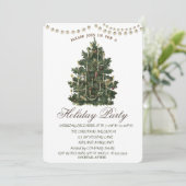 Invitation Vintage Christmas Tree Fête de Noël (Debout devant)