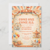 Invitation Vintage Circus Fairytale Birthday (Devant)