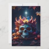 Invitation vintage citrouille gothique et crâne halloween éff (Devant)