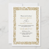 Invitation Vintage Classic Gold Budget QR Code Wedding (Devant)