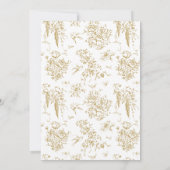 Invitation Vintage Classic Gold Mariage Floral (Dos)
