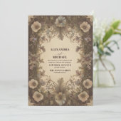 Invitation Vintage classique Art Nouveau Floral Mariage (Debout devant)