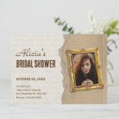 Invitation Vintage classique art photo nuptiale douche (Debout devant)