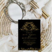 Invitation Vintage Classique Français Élégant Gold Black Mari