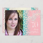 Invitation Vintage classique/Grunge/Swirls/Damask/Graduations (Devant / Derrière)