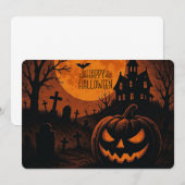 Invitation Vintage, classique Happy Halloween citrouille (Devant / Derrière)