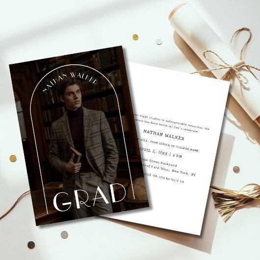 Invitation Vintage classique Retro Gras Gras Arc Photo