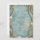 Invitation Vintage Coastal Rope Ocean Wedding (Devant)